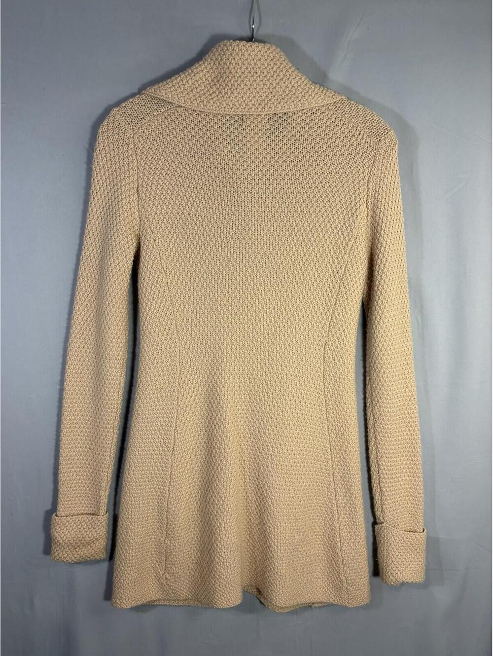 Patagonia Merino Wool Cardigan Sweater Coat Shawl Collar Button Womens S Beige - Picture 4 of 9